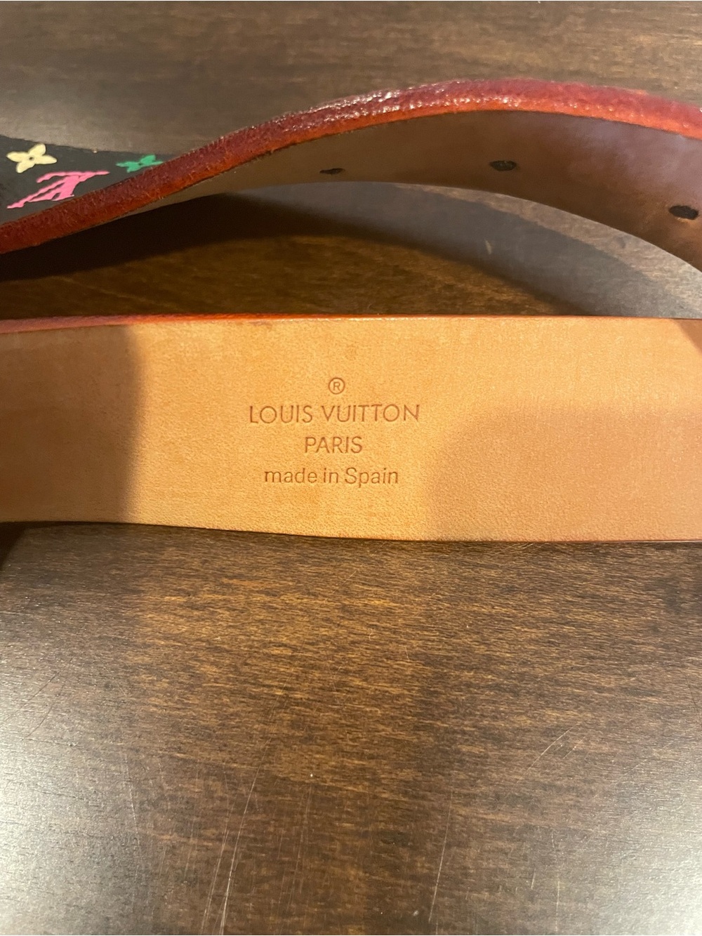 Louis Vuitton Multicolor Monogram Black Canvas Belt with Gold Buckle. Size 90/36 - Picture 10 of 10
